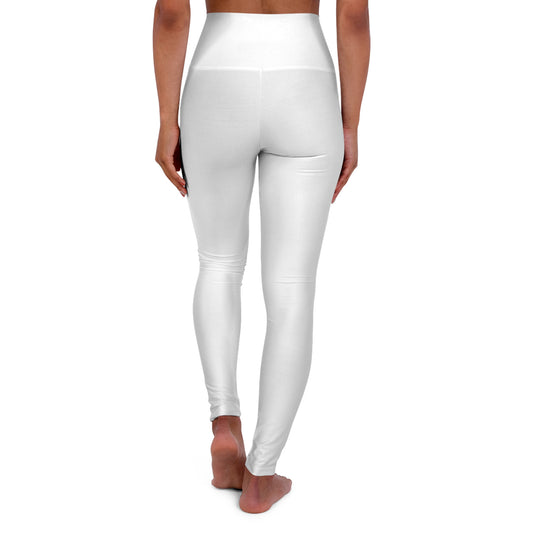 Aftrz Minimal High Waisted Leggings - White with Black Logo