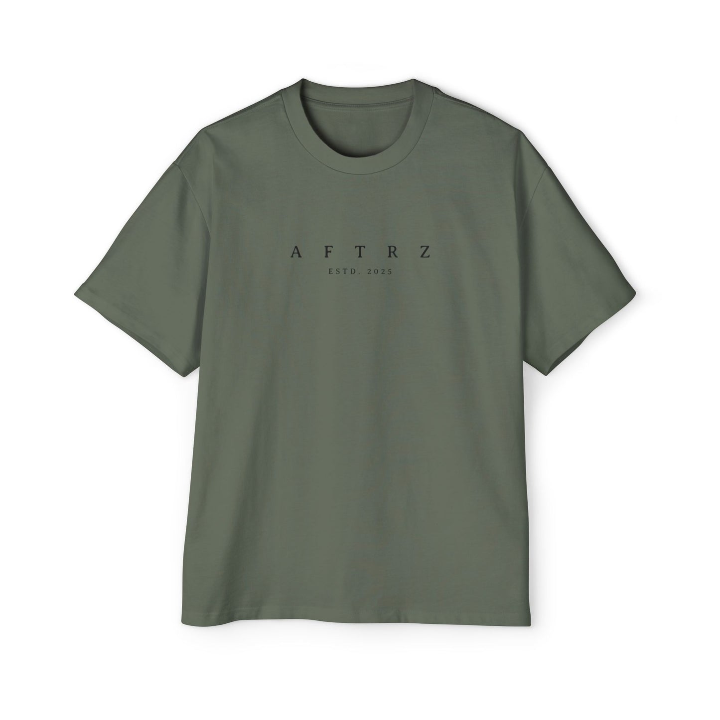 Aftrz Classics Heavy Oversized Short Sleeve T-Shirt - Olive Green with Black Logo