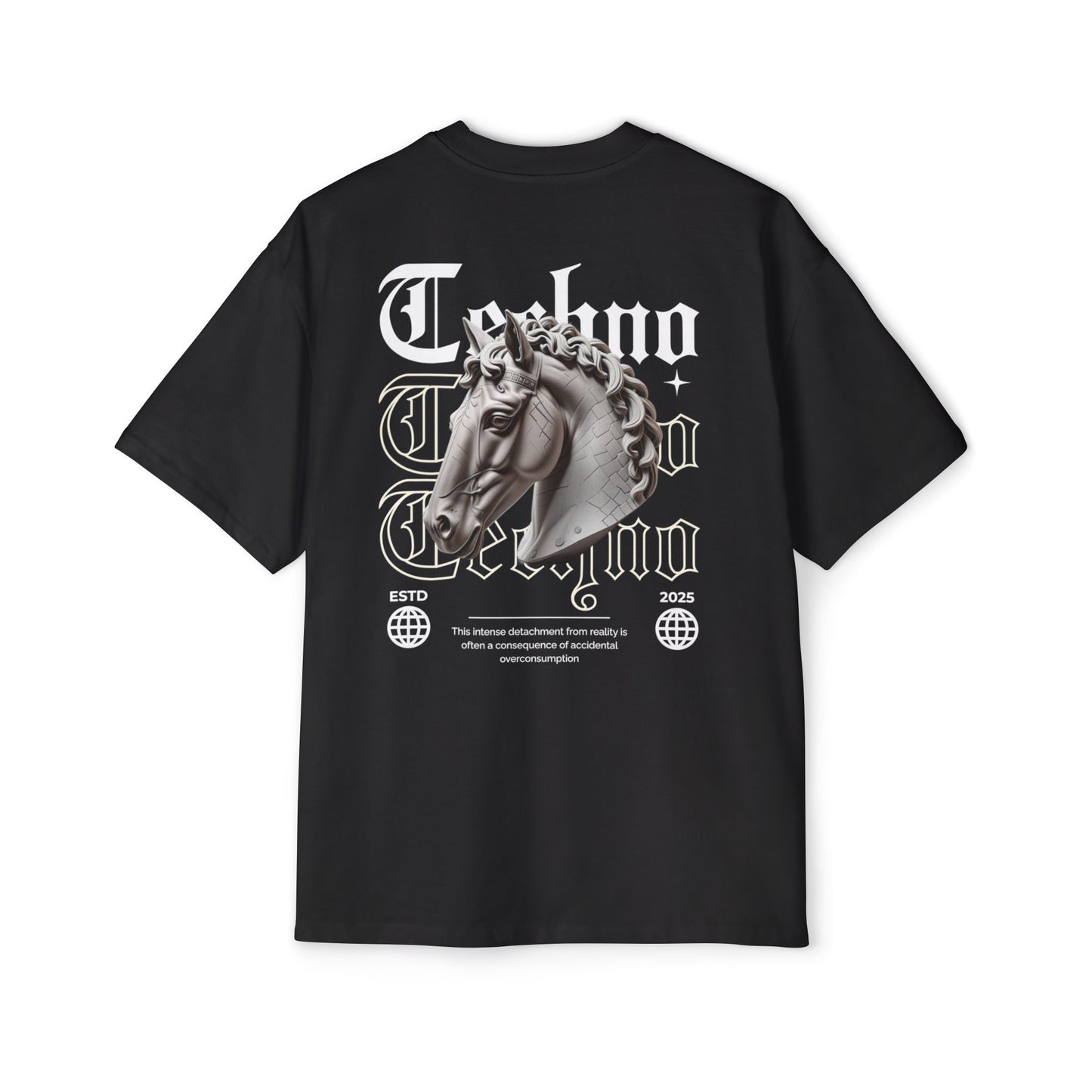 Oversized Techno Detachment Premium Drop Shoulder Short Sleeve T-Shirt