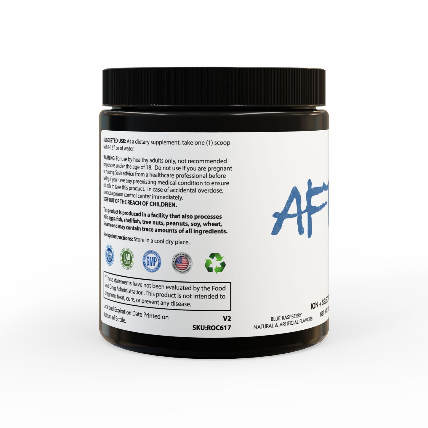 Aftrz Hydration Powder ( Blue Raspberry ) ION + Select Electrolyte Supplement(225g, 7.9oz)