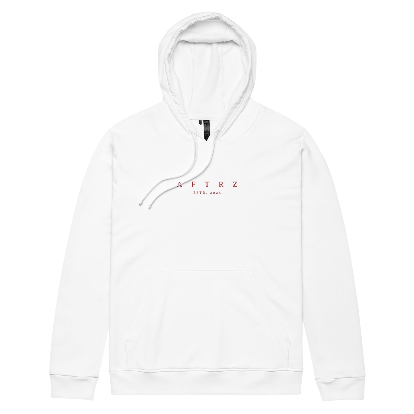 Aftrz Minimal White & Red Adidas Fleece Hoodie
