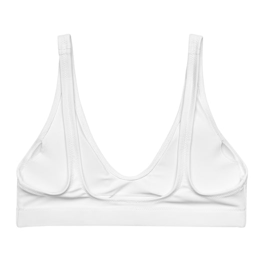 Aftrz Classics Padded Bikini Top - White with Black Logo
