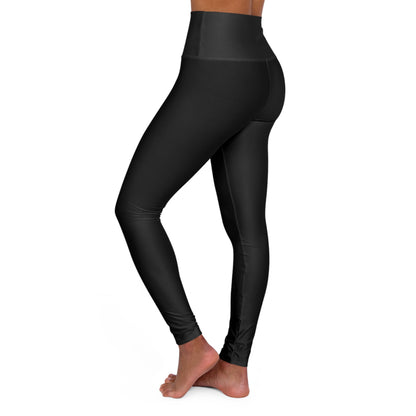 Aftrz Minimal High Waisted Leggings - Black with Tan Logo
