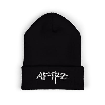 AFTRZ Grunge Logo Embroidered Cuffed Beanie — Streetwear Knit Hat