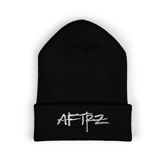 AFTRZ Grunge Logo Embroidered Cuffed Beanie — Streetwear Knit Hat