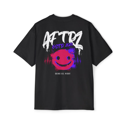 Aftrz Going All Night Smile Frequency Premium Drop Shoulder Short Sleeve T-Shirt