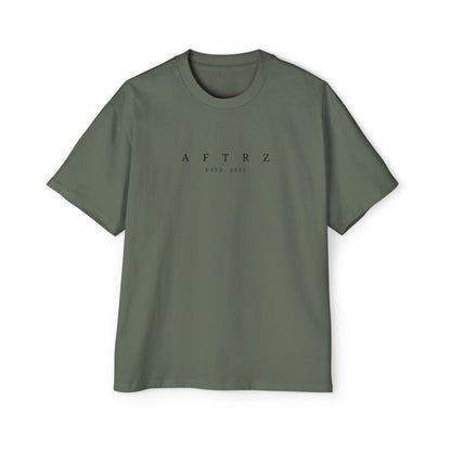 Aftrz Classics Heavy Oversized Short Sleeve T-Shirt - Olive Green with Black Logo