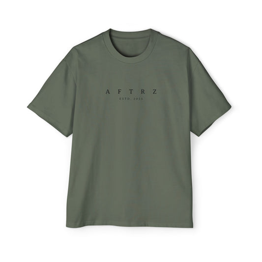 Aftrz Classics Heavy Oversized Short Sleeve T-Shirt - Olive Green with Black Logo