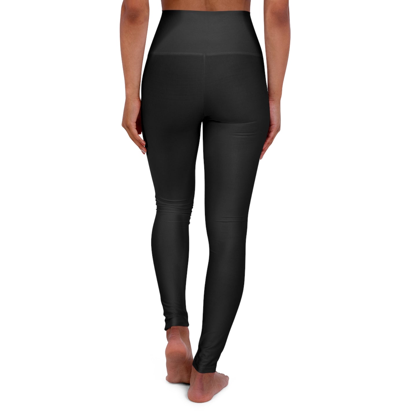 Aftrz Minimal High Waisted Leggings - Black with Tan Logo