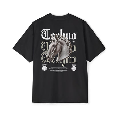 Oversized Techno Detachment Premium Drop Shoulder Short Sleeve T-Shirt