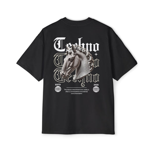 Oversized Techno Detachment Premium Drop Shoulder Short Sleeve T-Shirt