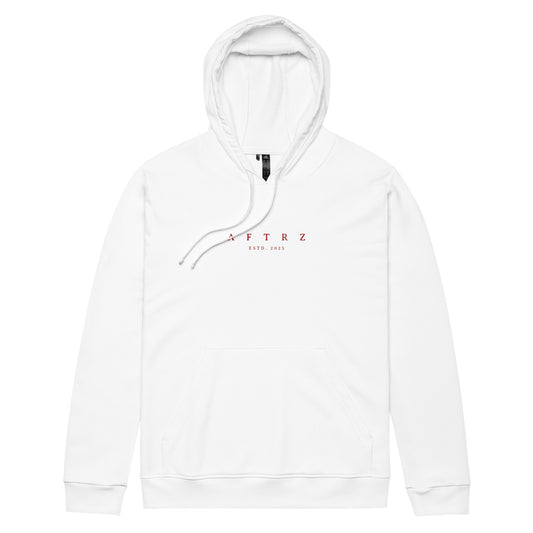 Aftrz Minimal White & Red Adidas Fleece Hoodie
