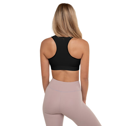 Aftrz Classics Padded Sports Bra - Black with White Logo